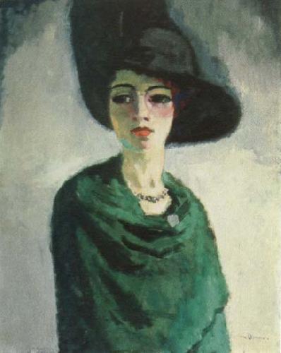 kees van dongen woman in black hat oil painting image